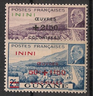 ININI - 1944 - N°YT. 57 à 58 - Oeuvres Coloniales - Neuf Luxe ** / MNH / Postfrisch - Nuovi