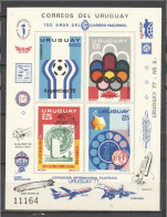 Uruguay 1977, Football World Cup In Argentina, Concorde, Zeppelin, Balloon, Olympic Games In Montreal, Telephone, Block - Uruguay