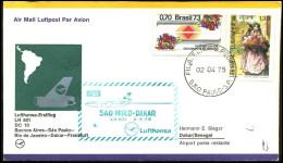 Brasil - First Flight Lufthansa Buenas Aires-Sao Paulo-Rio De Janeiro-Dakar-Frankfurt - Cartas & Documentos