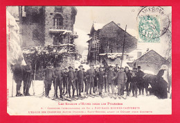 F-64-Eaux Bonnes-14A02 Concours International De Ski, équipe De Chasseurs Alpins Italiens Avant Le Départ, Cpa - Eaux Bonnes