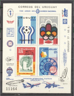 Uruguay 1977, Football World Cup In Argentina, Concorde, Zeppelin, Balloon, Olympic Games In Montreal, Telephone, Block - Telecom