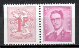 BELGIE 1969 - HERALDIEKE LEEUW EN BOUDEWIJN - SAMANHANGEND - N° 1485 D - MNH** - Unused Stamps