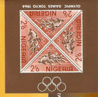 NIGERIA FOGLIETTO NON PERFORATO UNPERFORATED TOKIO 1964 OLIMPIC GAME - Sommer 1964: Tokio