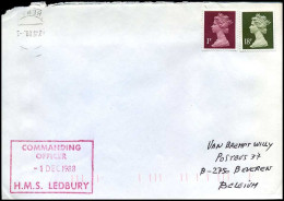 Great-Britain - Cover To Beveren, Belgium - HMS Ledbury - Cartas & Documentos