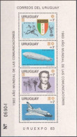 Uruguay 1983, Football, Space, Zeppelin, Block - Unused Stamps