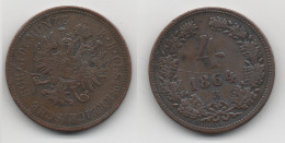 +  4 KREUZER 1864 + - Austria