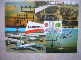 Avion / Airplane / SCHIPOL AIRPORT / Nederlandse Industriële Export / Carte Maximum - Aerodrome
