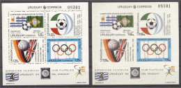 Uruguay 1994, Filaexpo, Football, BF+BF IMPERFORATED - Unused Stamps