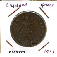 PENNY 1932 UK GREAT BRITAIN Coin #AW073.U.A - D. 1 Penny