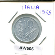 10 LIRE 1955 R ITALY Coin #AW606.U.A - 10 Lire