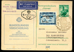 ANZEIGEN-POSTKARTE AP48a Serie 0018 FDC Sost. LAWINENKATASTROPHE 1954 - Briefkaarten