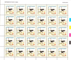 2003-Tunisie / Y&T 1492--  Faune & Flore; Autruche  -  En Feuille Entière 30V / MNH***** - Avestruces