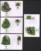 BUZIN / 4 FDC WWF 2002 / RD CONGO / GORILLES De GRAUER Ou GORILLES DES PLAINES DE L'EST - Otros - África