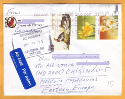 2005  CANADA   Letter To Moldova  Fauna, Flowers, Flora - Covers & Documents