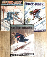 Sport Digest 1950-52 - Lot 3 X N° 14-26-39 - Ski...- Dessins De Pellos - Winter Sports