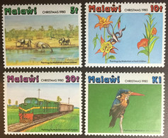 Malawi 1980 Christmas Animals Flowers Birds Kingfishers MNH - Malawi (1964-...)