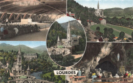 FRANCE - Lourdes - Multivues - La Basilique De Saint Pie X - Carte Postale - Lourdes