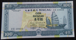 MACAU , P 68  , 100 Patacas , 1992, UNC Neuf - Macao