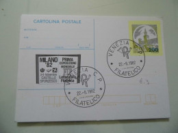 Cartolina Postale "MILANO '82 Prima Esposizione Mondiale Letteratura Filiatelica" 1982 - 1981-90: Marcophilie