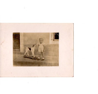 Ancien Cheval à Bascule Petit Enfant Photo Ancienne C1/9 - Collections