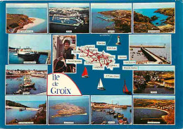 56 - Ile De Groix - Multivues - Carte Géographique - Bateaux - CPM - Voir Scans Recto-Verso - Groix