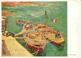 Art - Peinture - Vincent Van Gogh - Barques Sur Le Rhone - CPM - Voir Scans Recto-Verso - Malerei & Gemälde