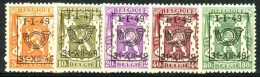 België PRE589/PRE593 ** - I-I-49 - Reeks 36 - 5w. - MNH - Typografisch 1936-51 (Klein Staatswapen)