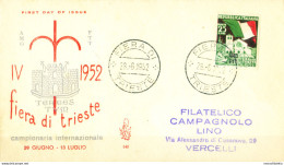 Zona A. Fiera Di Trieste FDC 1952. - Otros & Sin Clasificación