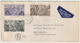 1946 ST PIERRE MIQUELON LETTRE PAR AVION RDEE AFFR TCHAD AU RHIN OBLITERES ST PIERRE MIQUELON ILE AUX MARINS - Lettres & Documents