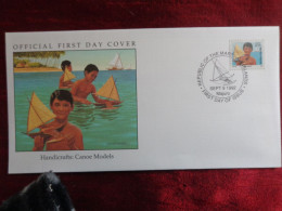 1992 - FDC - MARSHALL ISLANDS, HANDICRAFTS: CANOE MODELS - Collections (without Album)