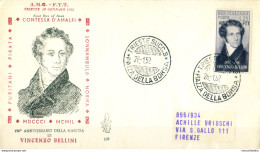 Zona A. Vincenzo Bellini FDC 1952. - Other & Unclassified