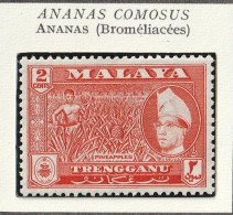 MALAISIE - TRENGGANU - Fruits, Ananas, Sultan Ismail Nasir Ud-Din Shah Ilenal - 1957 - MNH - Trengganu