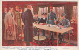 MILITARIA - Signature De L'armistice - 11 Novembre 1918 - Animé - Colorisé - Carte Postale Ancienne - Sonstige & Ohne Zuordnung