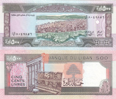 LEBANON 500 LIVRES 1988 P- 68 Lot X5 UNC NOTES - Lebanon