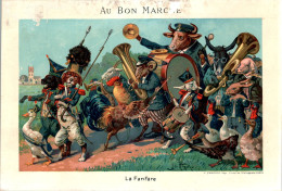 Chromo Au Bon Marché CHA-1 - N°6 La Fanfare - Animaux Humanisés Animali Personificati Coq Canard Chien Cochon B.Etat - Au Bon Marché