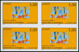 ANDORRE Poste ** - 504, Bloc De 4 Non Dentelé (non Distribué, 6 Blocs De 4 Connus), Certificat Photo: Europa 1998 - RRR  - Sonstige & Ohne Zuordnung