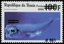 BENIN Poste ** - Michel 1286, émission Locale, Variété Double Surcharge Dont Une Renversée: 150/100f. Baleine - Autres & Non Classés