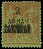 ZANZIBAR Poste * - 23Aa, Triple Surcharge "Zanzibar", Signé Brun: 2a/20c. Groupe - Cote: 450 - Other & Unclassified