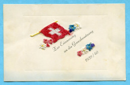 Gestickte Karte Zur Erinnerung An Die Grenzbesetzung 1939 / 40 - Documenten