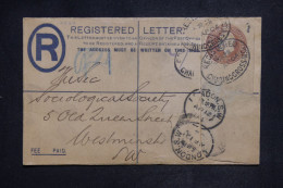 ROYAUME UNI - Entier Postal En Recommandé De Londres En 1904 - L 151516 - Stamped Stationery, Airletters & Aerogrammes