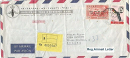 Ethiopia Airmail Registered Commerce Cover Addis Ababa 3nov1964 X Italy With HV C70 Airmail Ann. + Birds C15 - Etiopia