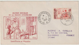 1950 ST PIERRE MIQUELON LETTRE AFFR YVERT 344 OBLITERE ST PIERRE MIQUELON 31 - 8  1950 - Brieven En Documenten