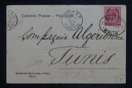 MALTE - Carte De Correspondance De Valletta Pour Tunis En 1908 - L 151520 - Malta (...-1964)