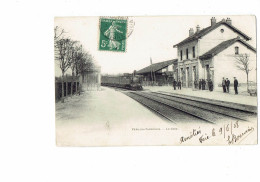 Cpa - 02 - FERE-EN-TARDENOIS - La Gare - Train Locomotive Animation - 1908 - Fere En Tardenois