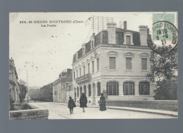 CPA - 18 - St-Amand Montrond - La Poste - Animée - Circulée En 1921 - Saint-Amand-Montrond