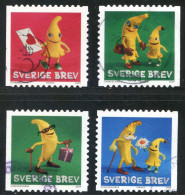 Réf 77 < SUEDE Année 2009 < Yvert N° 2671 à 2674 Ø Used < SWEDEN < Bananes > Peau De Banane - Gebruikt