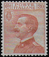 1922 Italia VE III 30c. Orange Brown Bc MNH Sassone N. 127 - Other & Unclassified