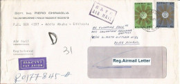 Ethiopia Airmail Registered Commerce Cover Addis Ababa 18feb1985 To Italy With Regular E$5 + C25 - Etiopia