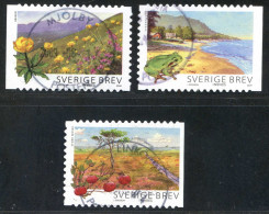 Réf 77 < SUEDE < Yvert N° 2689 + 2690 + 2692 Ø < Année 2009 Used < SWEDEN < Grenouille Parcs Nationaux - Used Stamps