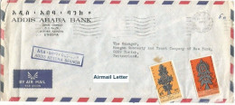 Ethiopia Airmail Bank Cover Addis Ababa 23feb1970 To Italy With Lalibela Crosse C50+c10 - Etiopia